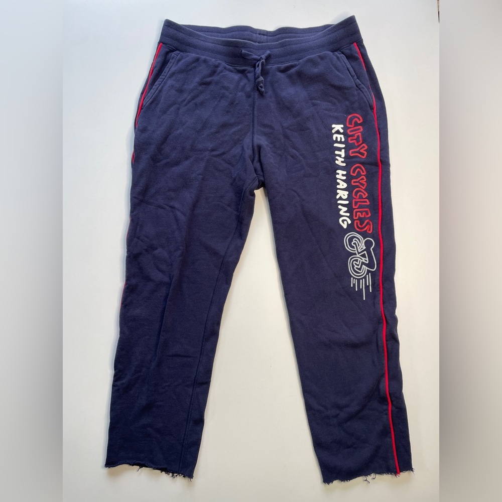 Keith Haring  SPRZNY‎ x UNIQLO City Cycles Sweatpants Adult XL Blue Pop Art